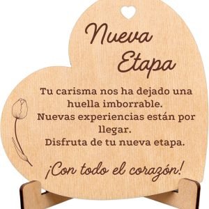 CUBIBOO ART Tarjeta de Madera Corazón - Tarjeta despedida trabajo