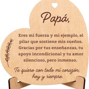 CUBIBOO Art Corazón de Madera con Soporte Regalos para Padres