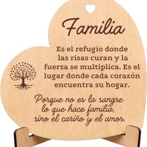 CUBIBOO Art Corazón de Madera Artesanal con Soporte