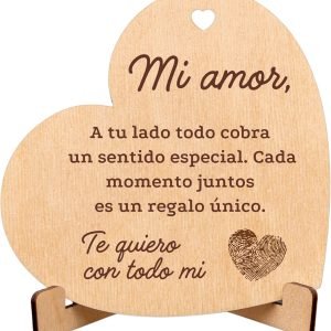 CUBIBOO ART Corazón de Madera con Soporte Regalos Originales para Parejas