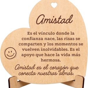 CUBIBOO ART Tarjeta de Madera en Forma de Corazón con Soporte